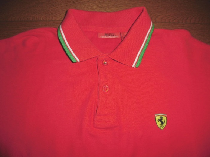 SCUDERIA FERRARIs Koo ti задний Ferrari рубашка-поло короткий рукав хлопок RED S использование немного прекрасный товар /F1.. лошадь Schumacher F355 Maranello 