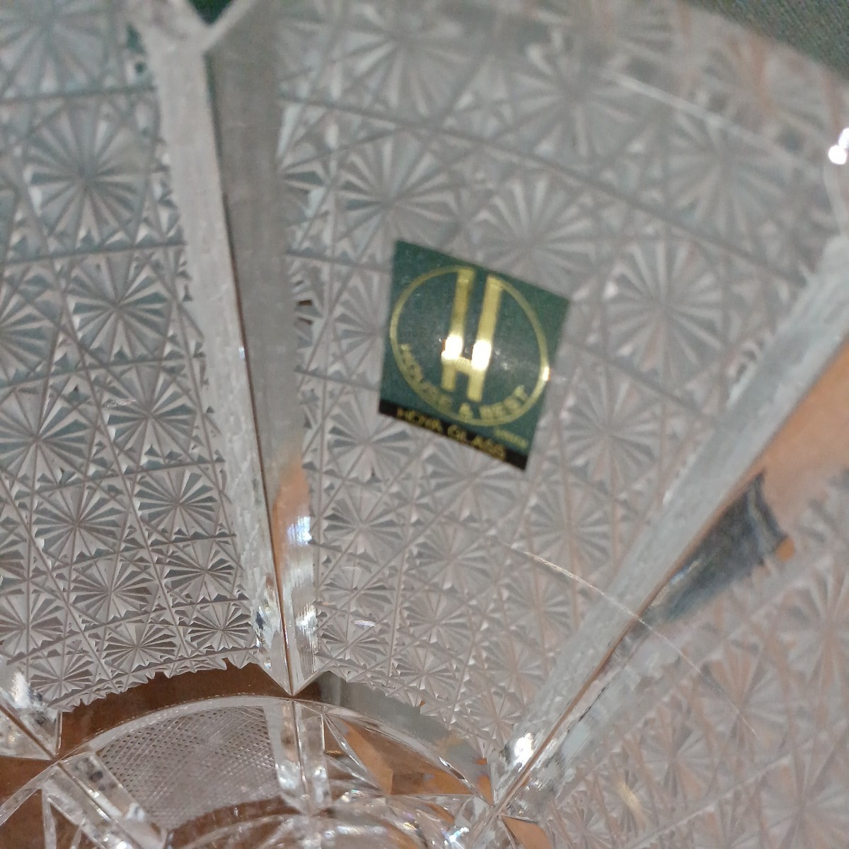 HOYA CRYSTAL クリスタルガラス フラワーベース CFS423D ポーランド製 保谷ガラス 花瓶 花器 花入れ インテリア 置物 未使用 長期保管品の画像7