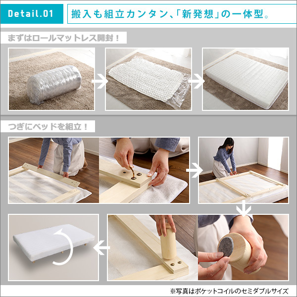 ダブルベッド 脚付きロールマットレス ボンネルコイルスプリング ダブルベッド 脚付きロールマットレス ボンネルコイルスプリング