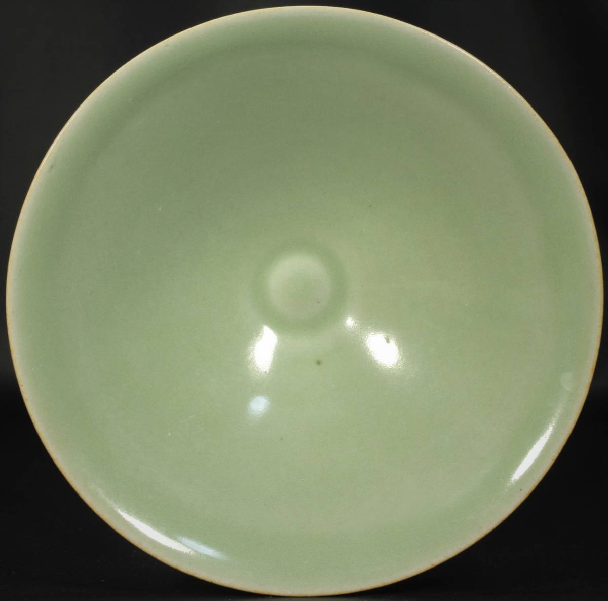 宋時代 龍泉窯 梅子青釉 蓮瓣紋 茶碗！高さ 、直径