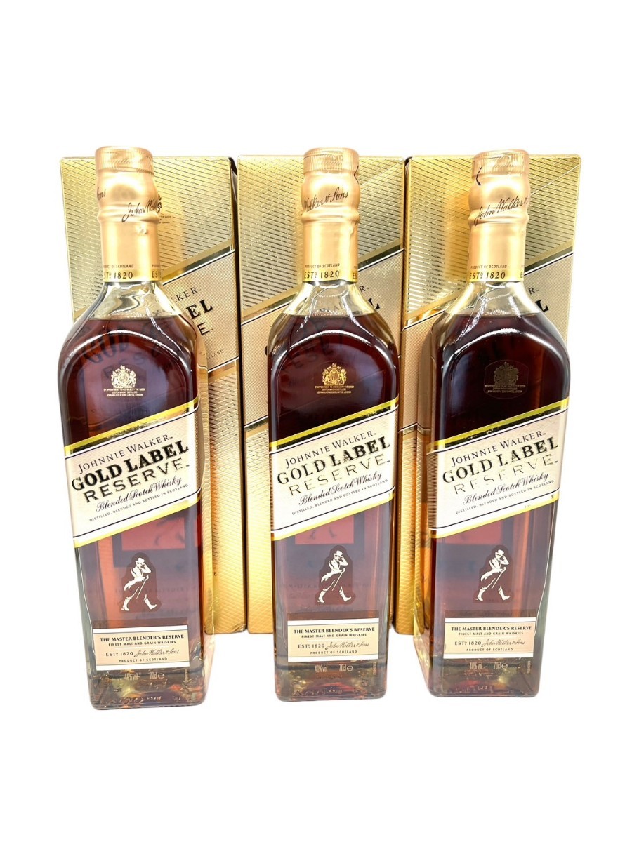 JOHNNIE WALKER ジョニー ウォーカー GOLD LABEL ゴールド ラベル リザーブ スコッチウイスキー 700ml 40% 箱付き モルト 6-20-254〜256