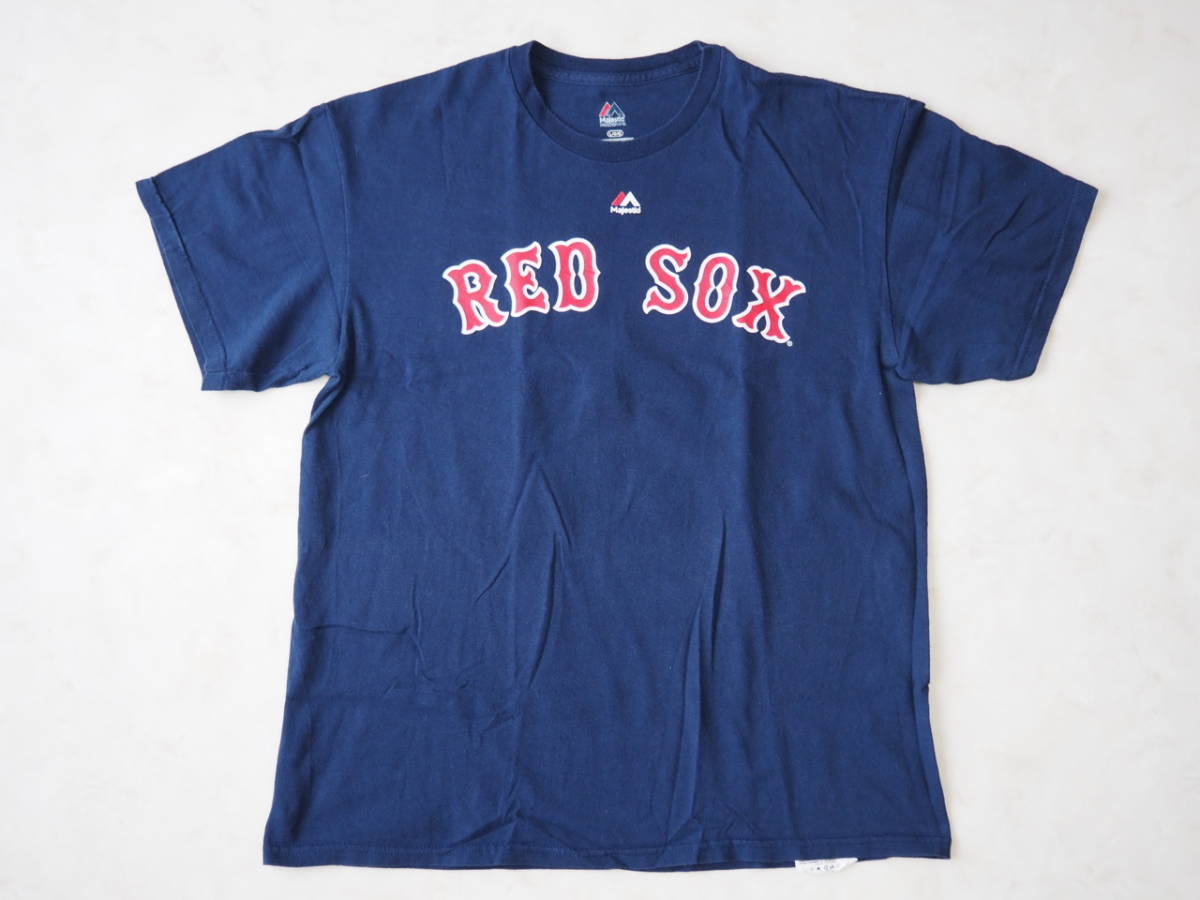 ☆送料無料☆ Majestic USA直輸入 古着 MLB メジャーリーグ ボストン・レッドソックス ジャッキー・ブラッドリー・Jr Tシャツ メンズ L_画像1