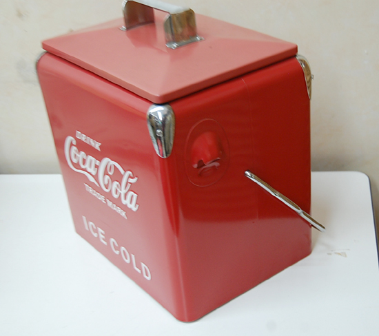 希少 CocaCola クーラーボックス 金属製 幅36×奥25×高36cm DRINK コカコーラ 札幌市_画像4