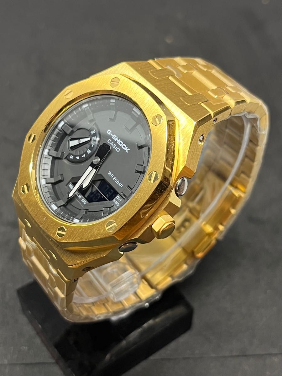 G-SHOCK GA-2100 フルメタルカスタムゴールド 箱付き稼働品 G-SHOCK GA-2100 フルメタルカスタムゴールド 箱付き稼働品