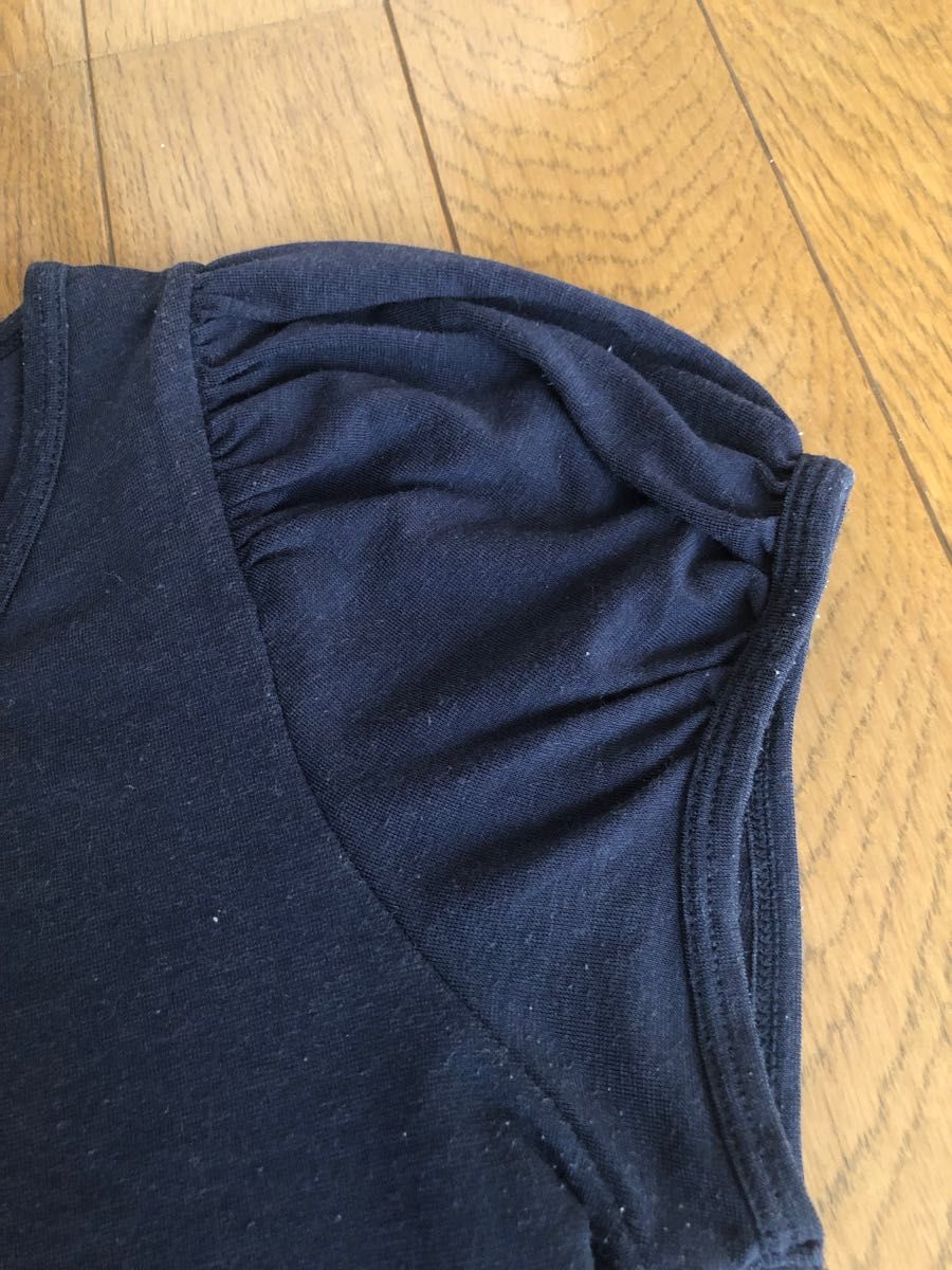 GU ネイビー　パフスリーブトップス　接触冷感　サイズS ユニクロ 千趣会 ベルメゾン 半袖Tシャツ