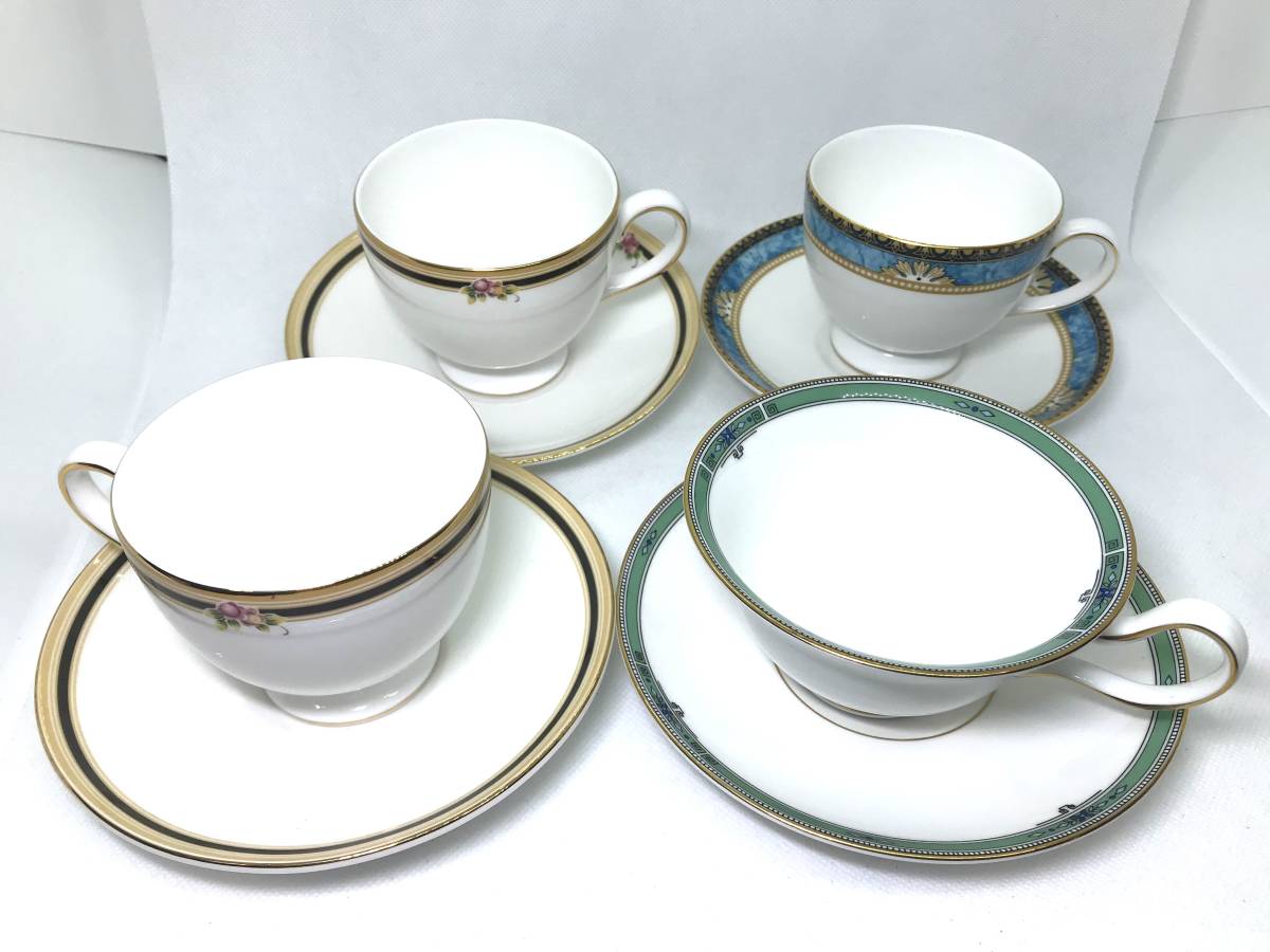 ウェッジウッド WEDGWOOD カーゾン ジェード クリオ カップ＆ソーサー 4点 まとめ ティーカップ コーヒーカップ ブランド 高級 洋食器 陶器_画像1