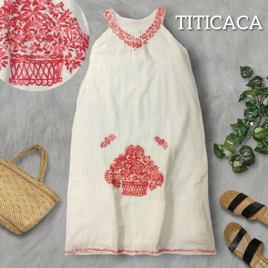 13 【TITICACA】 ...  вышивание    свободно  ...  длинный   одним лотом  F  белый   белый  цветы   вышивание   ... ...  хлопок    женский 