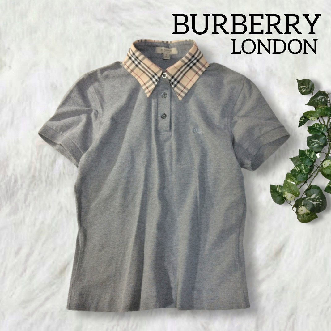 345 【BURBERRY LONDON】 バーバリーロンドン チェックカラー 半袖