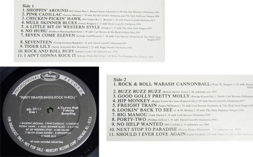 RUSTY DRAPER - Rock-n-Roll - LP/ 50\'s, контри-рок,JIVE, Pink Cadillac, Seventeen, Buzz Buzz Buzz, Seven Come Eleven,Mercury Record
