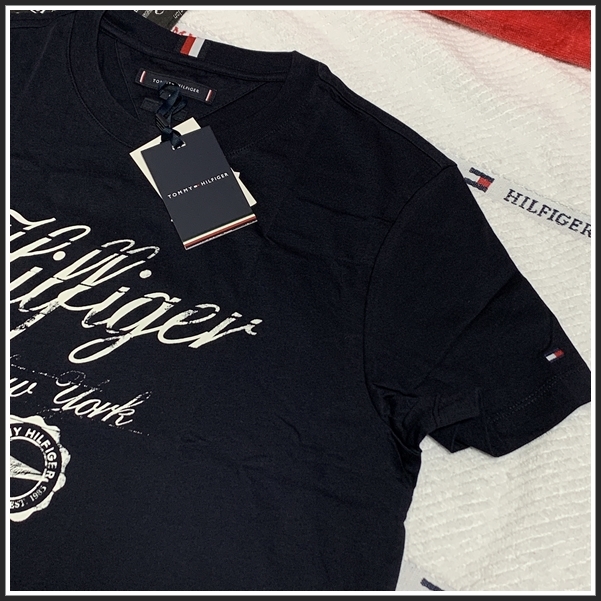 ビンテージ仕上げのグランジプリントTシャツ ネイビー　Mサイズ TOMMY HILFIGER #ngTOMMY_画像2