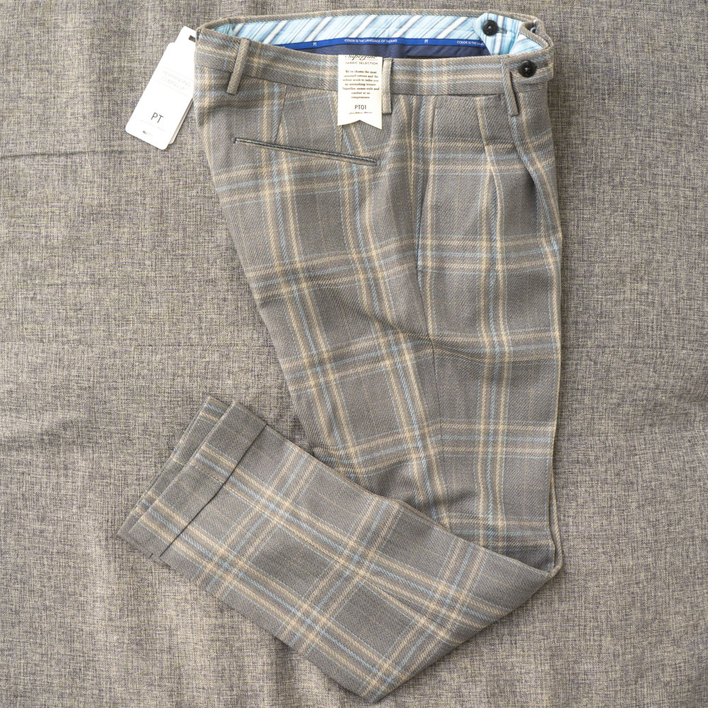 高い素材 01 ピーティー 送料込 チェック 46 FIT PREPPY パンツ リネン