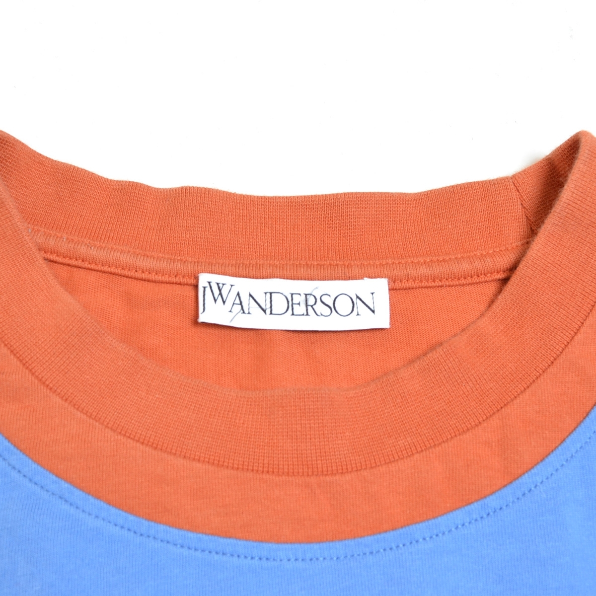 ●478370 J.W. ANDERSON JWアンダーソン ●長袖Tシャツ ロンT 前後切替 アンカー Anchor サイズM メンズ オレンジ ブルー_画像6