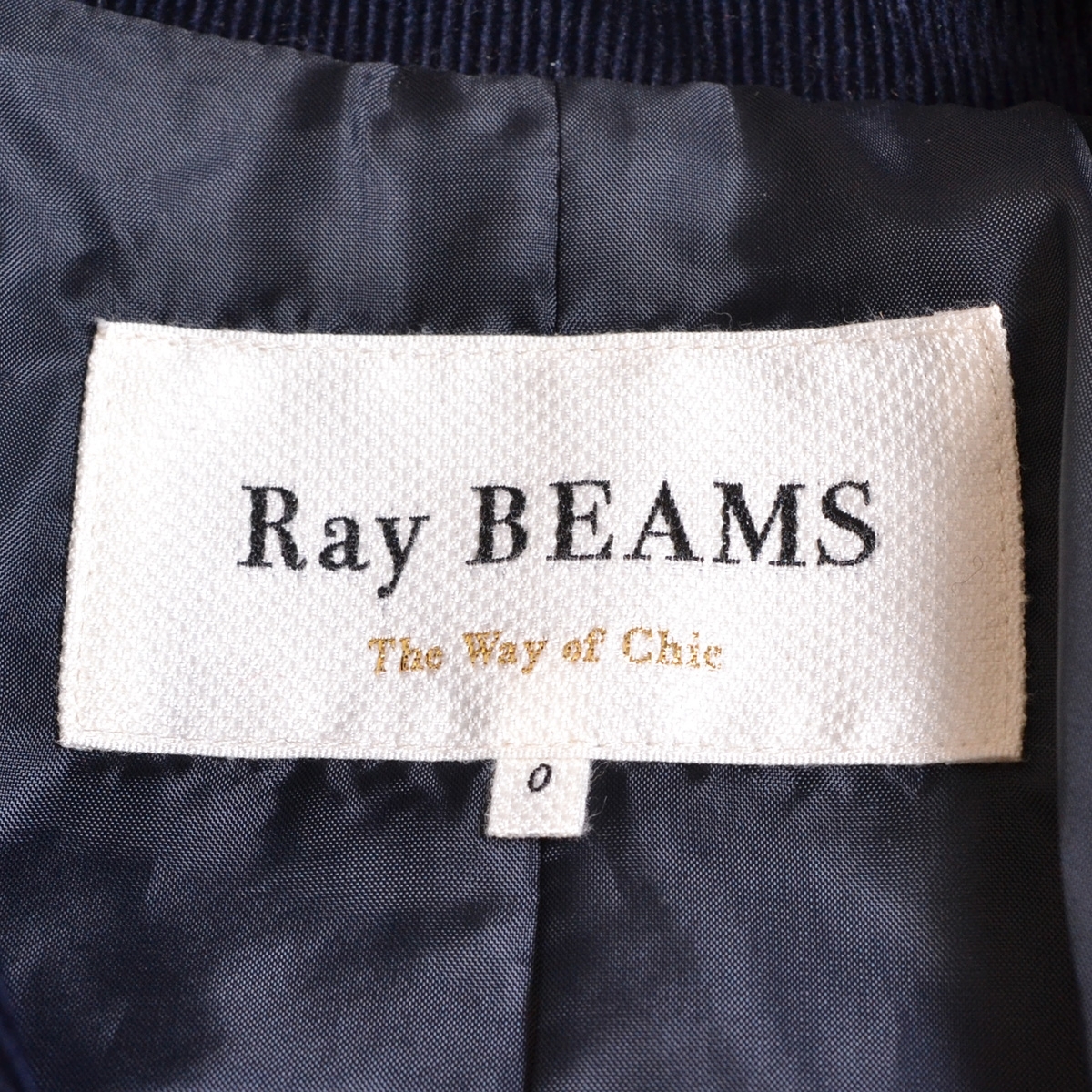 □465144 Ray BEAMS レイビームス ■ジャケット コーデュロイダブルテーラード サイズ0 レディース ネイビー_画像6