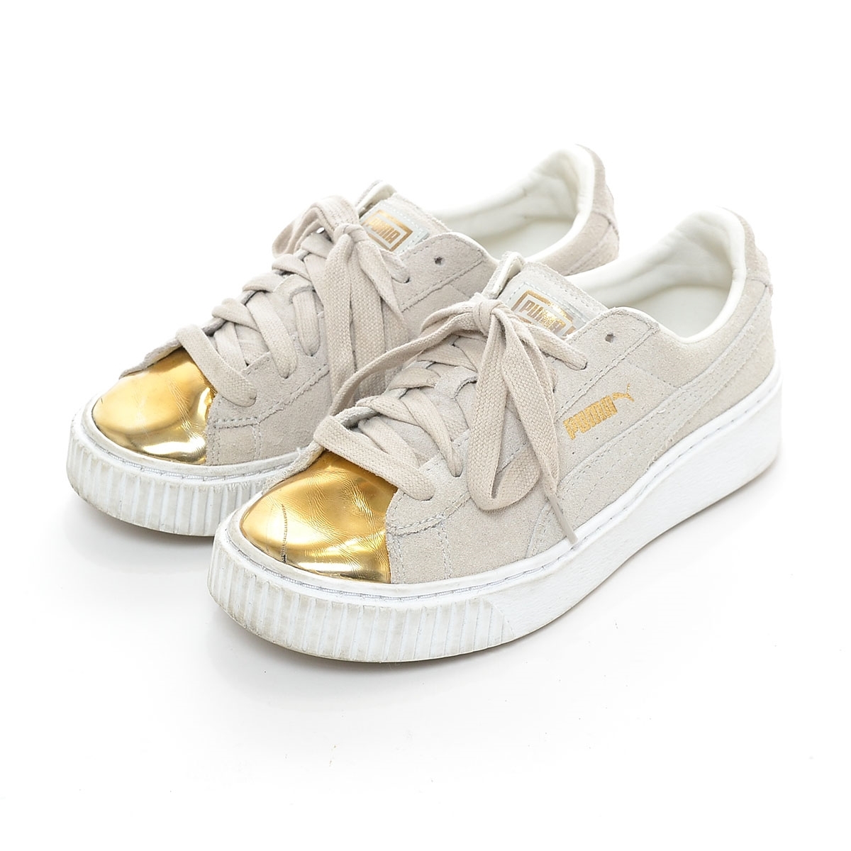 *362182 PUMA Puma * спортивные туфли замша платформа 362222-01 размер 22.5cm женский серый ju Gold 