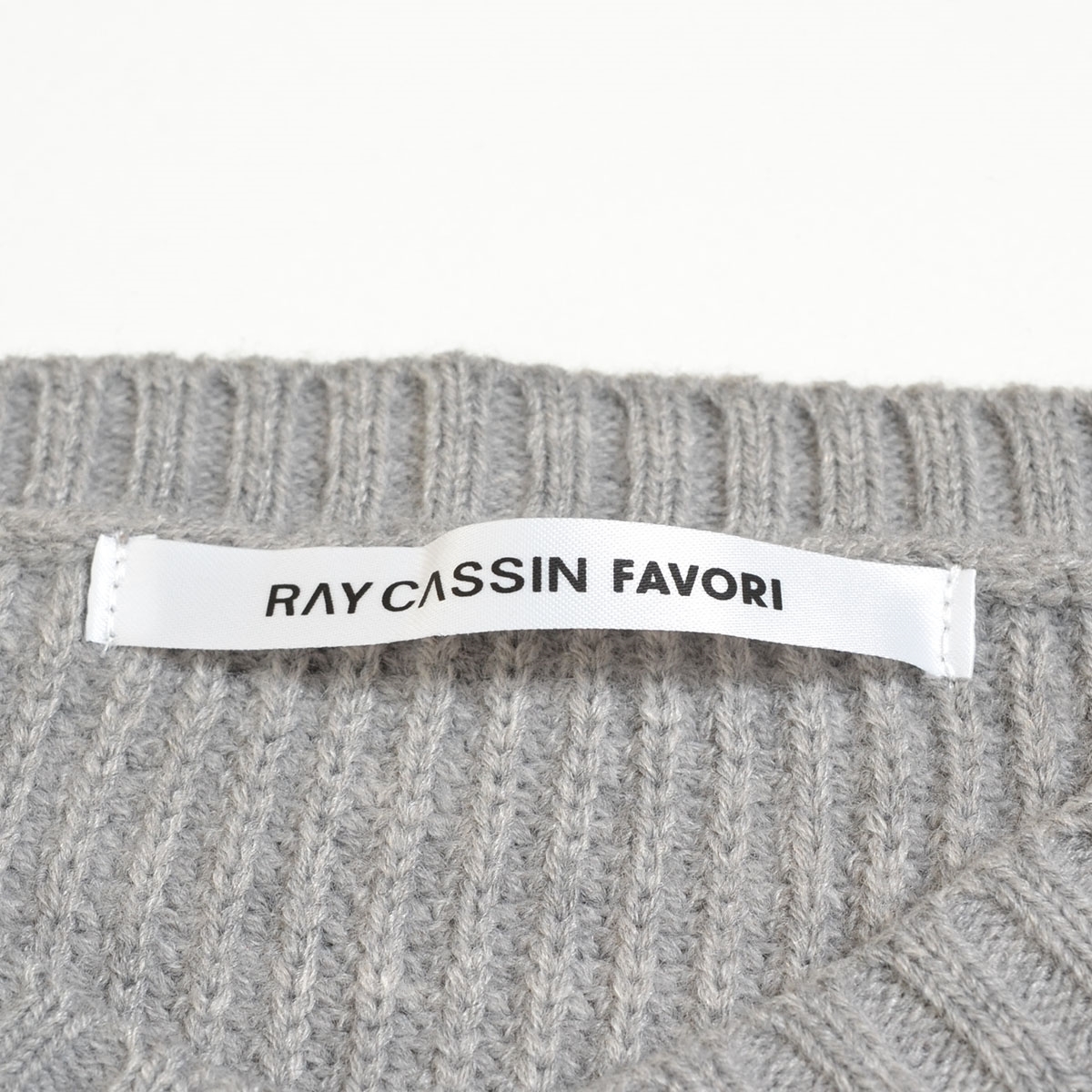 □399721 RAY CASSIN FAVORI レイカズンフェバリ □スヌード付 ニットミディワンピース チュニック サイズF レディース グレー_画像9