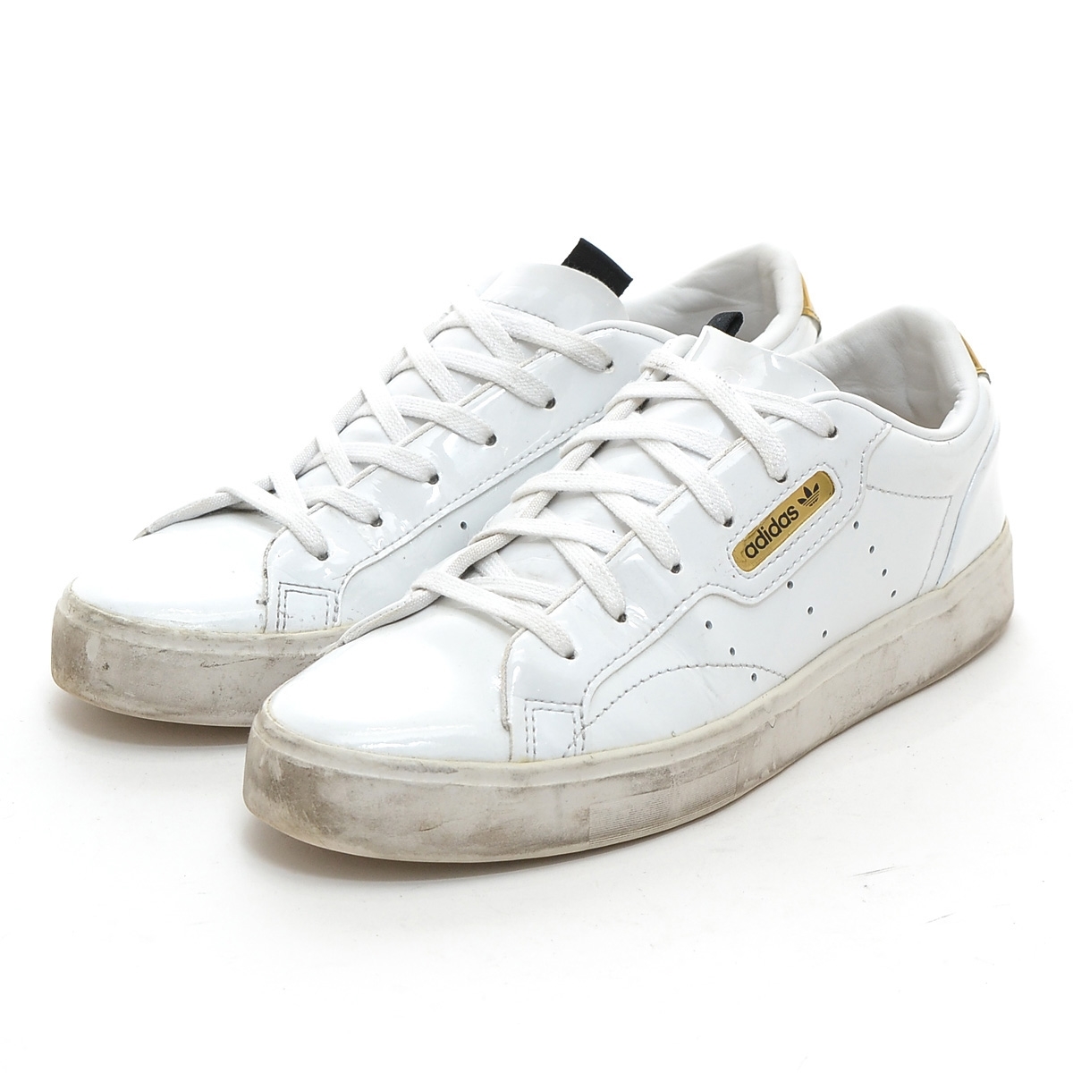 □445829 adidas Originals アディダス オリジナルス □スニーカー スリーク Sleek W FV3395 サイズ23.5cm エナメル レディース ホワイト_画像1