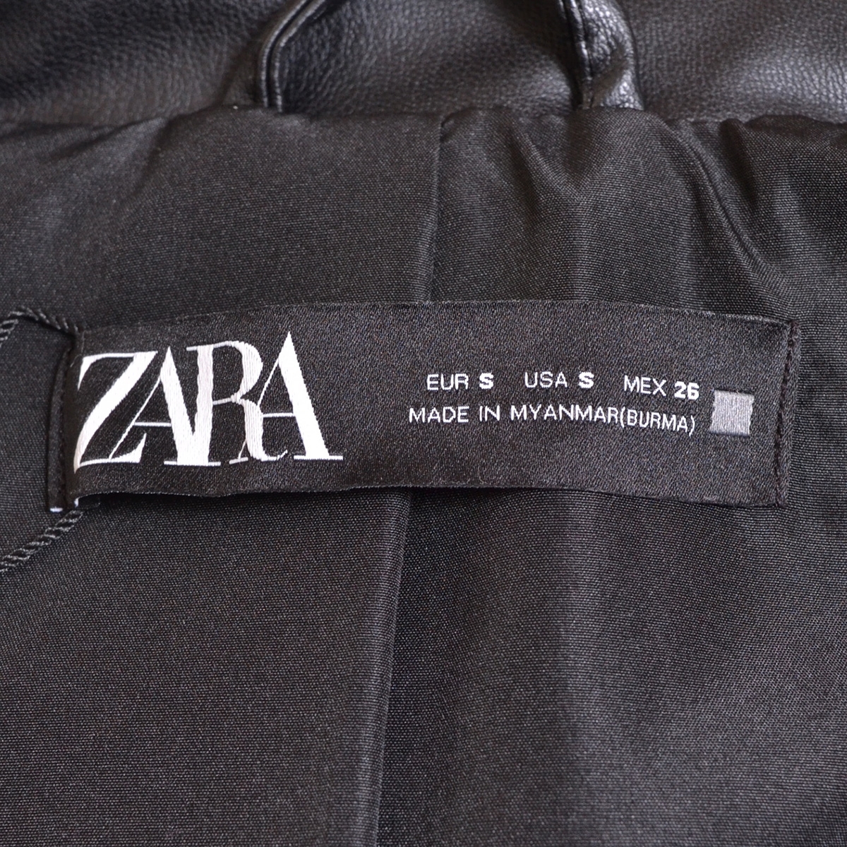 □469723 未使用品 ZARA ザラ ■ジャケット レザーダブルテーラードジャケット サイズS レディース ブラック_画像6