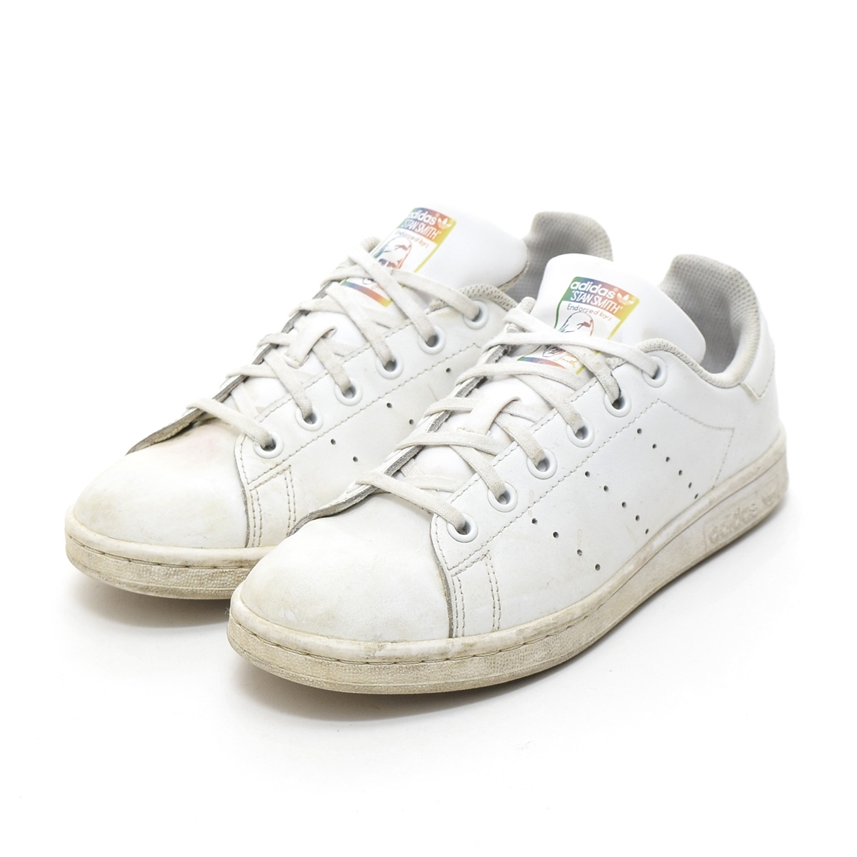 □464835 adidas Originals アディダス オリジナルス □スニーカー スタンスミス Stan Smith サイズ23.0cm レディース ホワイト レインボー_画像1