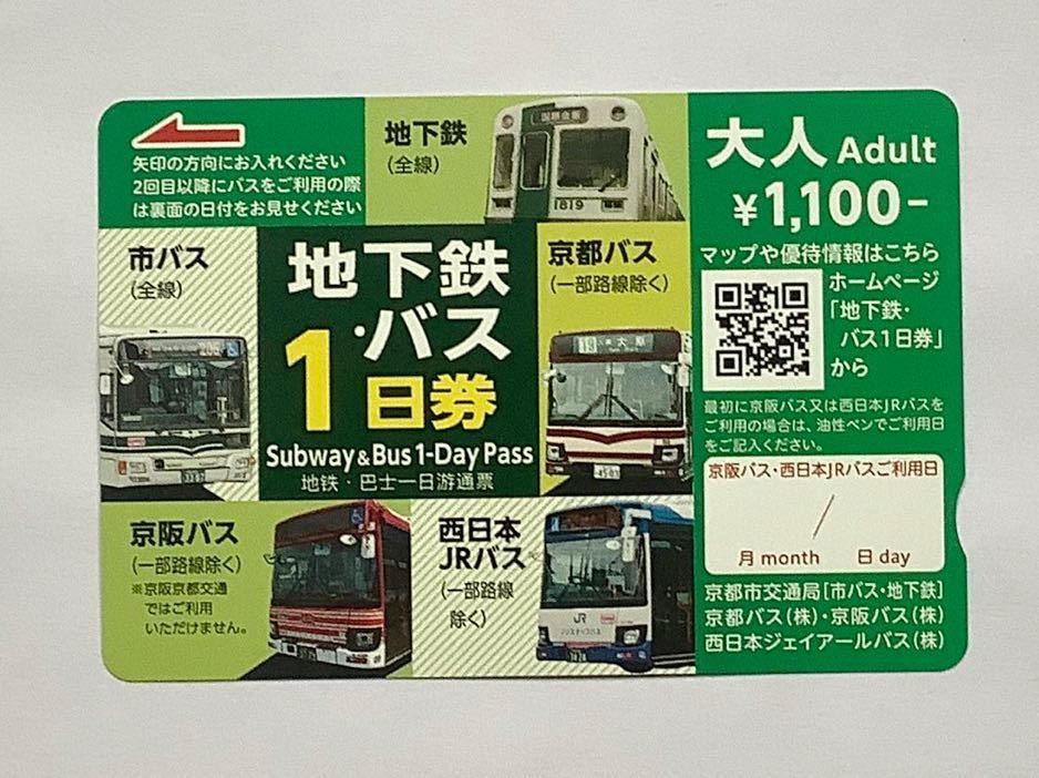 【希少品セール】京都 地下鉄・バス1日券 使用済み 1枚_画像1