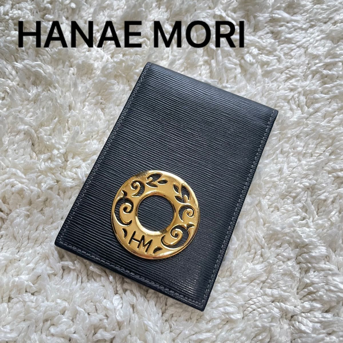 HANAE MORI ハナエモリ パスケース 定期入れ カードケース レザー 黒