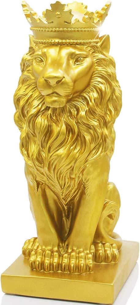 ライオンキング彫像 ゴールド色 北欧スタイルの家や書斎の装飾 コレクション置物 最高のギフト彫刻 書斎 贈り物 輸入品_画像1