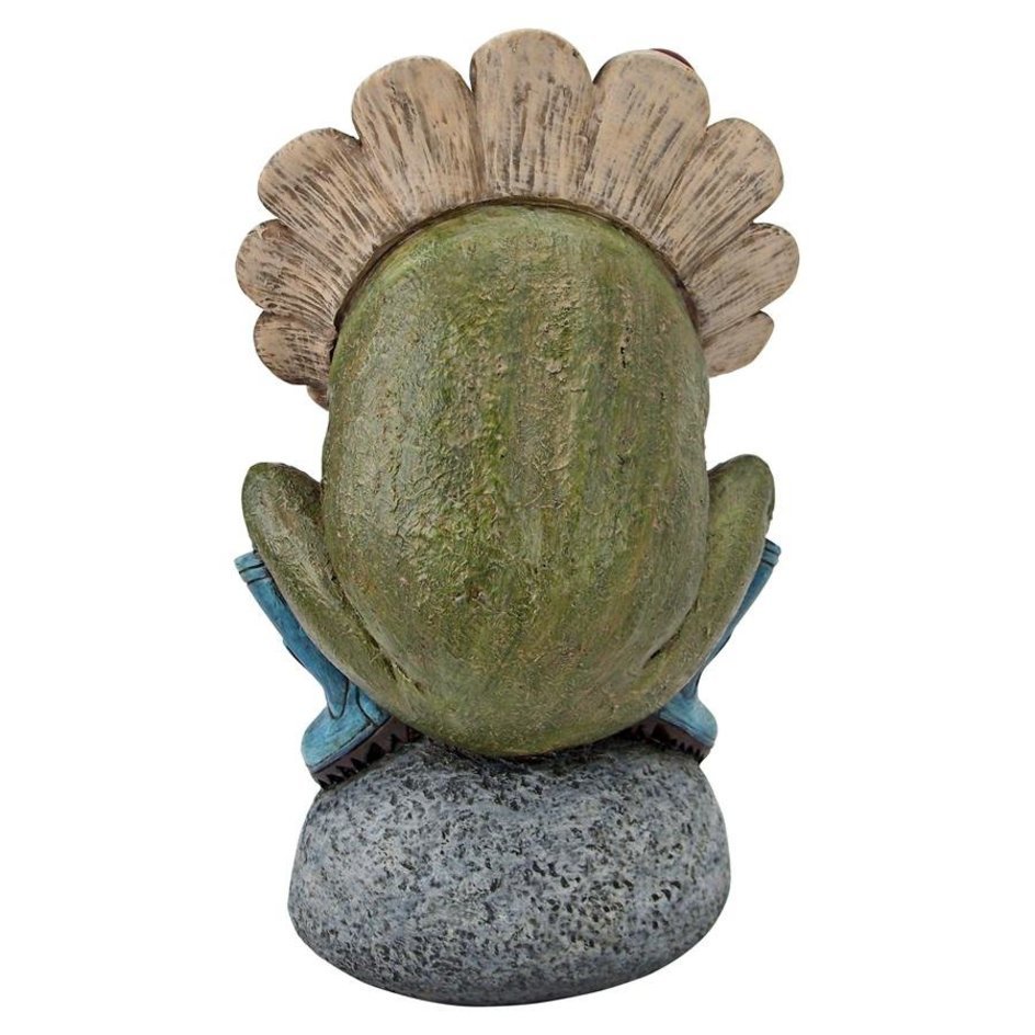 花の帽子をかぶったカエル 庭園のウェルカムサイン彫像 ガーデン彫刻 野外イテリア 玄関 エントランス 新築祝い 輸入品_画像5