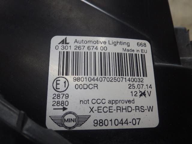 【KBT】BMW ミニ LDA-XD20F 右ヘッドランプ　ライト B63 63129807482(参考程度)　 J_画像4