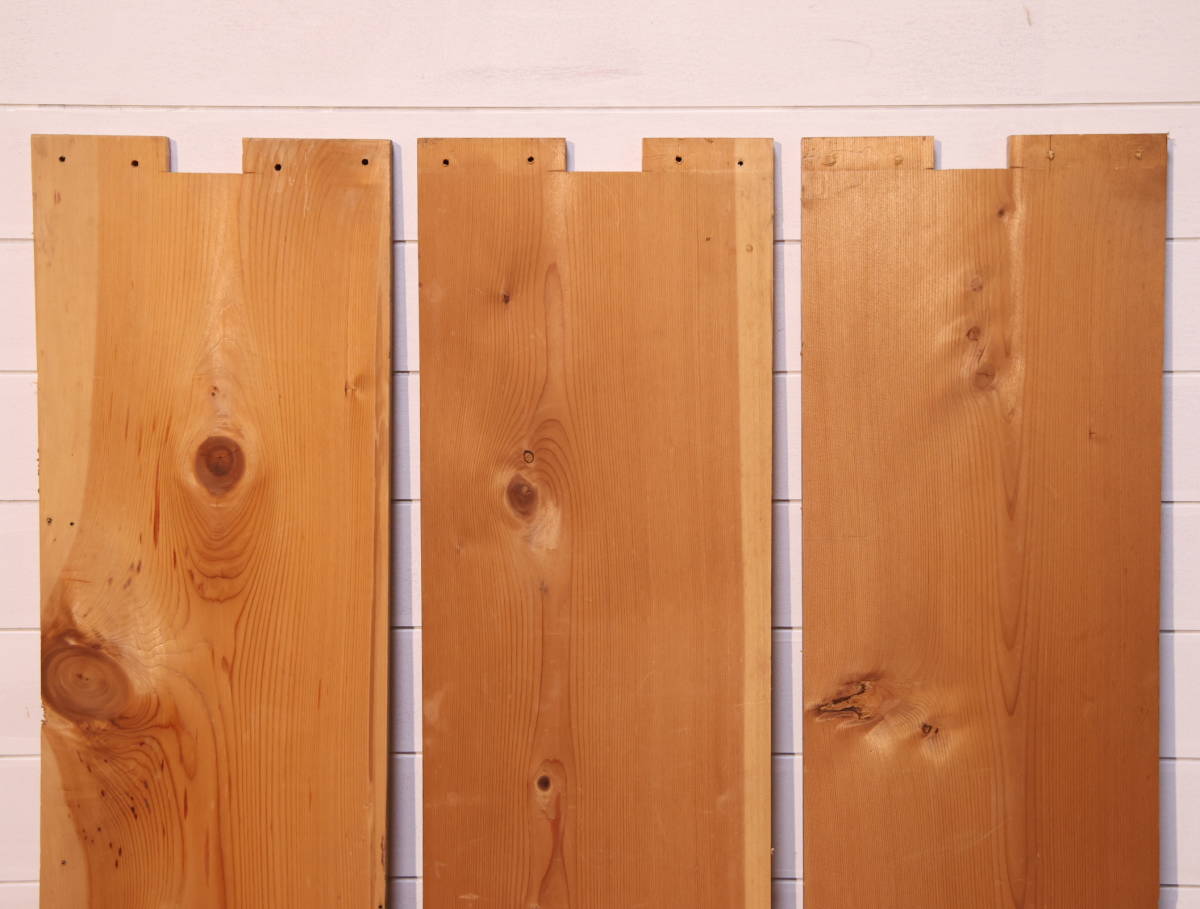 『古材 3枚セット』 No,340. 檜 ヒノキ 足場板 床材 棚板 天板 古板 木工 時代物 アンティーク ヴィンテージ　フローリング DIY_画像3