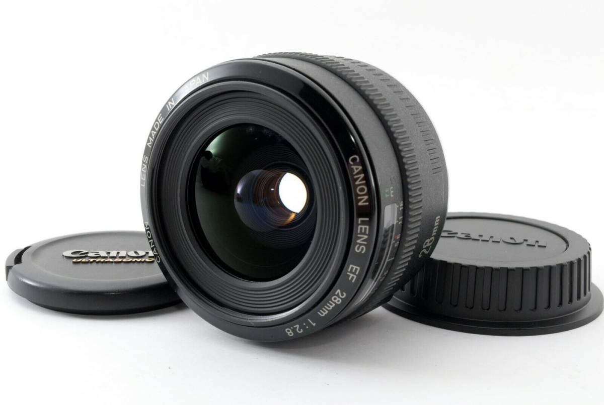 宅配便配送 f2.8 28mm EF Canon キャノン 【美品】 AF 677475 広角レンズ Lens Angle Wide キヤノン