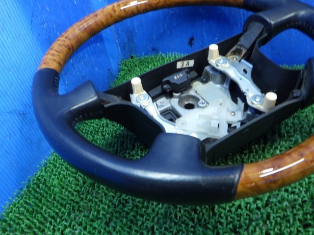 [B] Nissan original OP?? option?? leather leather wood grain wood combination steering wheel wheel steering wheel HY34 Gloria remove Cedric MY34 Y34