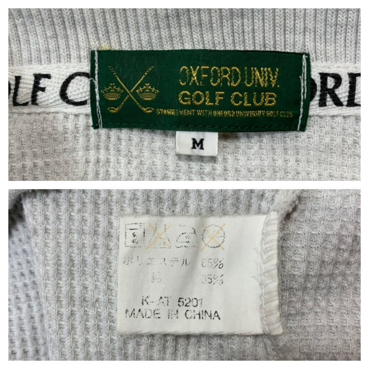 OXFORD UNIV GOLF CLUB // 半袖 ゴルフウェアワッフル ポロシャツ (ライトグレー系) サイズ M_画像7