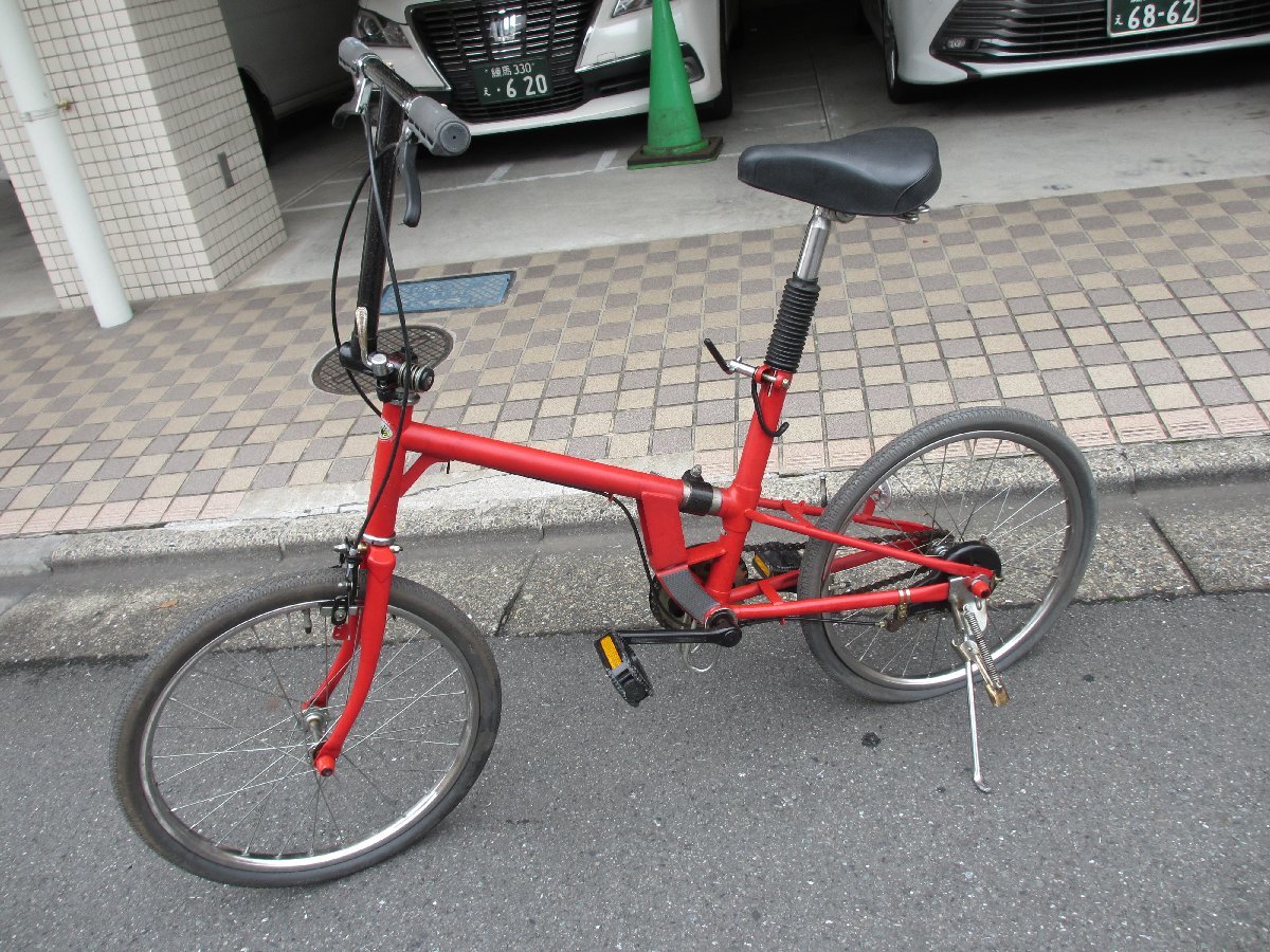 2022公式店舗 赤色：折り畳式自転車：２０インチ：ワンギアー：aLaLa 