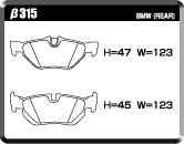 ACRE アクレ ブレーキパッド レーシングプロ リア用 BMW 3シリーズ (E46) 320i AM20 AV22 H11.11～H17.9 FR 2.0/2.2L_画像2