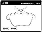 アクレ ブレーキパッド ユーロストリート リア用 アルファロメオ 166 スポルトロニック 936A2 936A1 936A11 H11.9～H20.10 V6 FF 2.5/3.0L_画像2