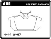 ACRE アクレ ブレーキパッド フォーミュラ800C リア用 アルファロメオ アルファ155 Q4 167A2C H4.9～H7.12 4WD 2.0L_画像2