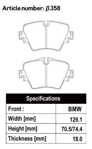ACRE アクレ ブレーキパッド ZZC 前後セット BMW 2シリーズ (F45) 225i xDrive アクティブツアラー 2A20 H26.10～H29.6 4WD 2.0L_画像2