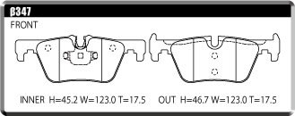 ACRE アクレ ブレーキパッド PC3200 リア用 BMW 1シリーズ (F20) 118i 1A16 1R15 H27.5～R1.8 FR Mパフォーマンスブレーキ除く_画像2