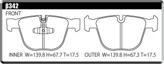 ACRE アクレ ブレーキパッド ZZC リア用 BMW 7シリーズ (F04) アクティブハイブリッド7/7L YA30 YE30 H24.9～H27.10 FR 3.0L_画像2