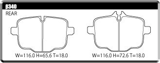 ACRE アクレ ブレーキパッド ユーロストリート リア用 BMW 6シリーズ (F06) 640i グランクーペ 6A30 H24.6～R1.7 FR 3.0L_画像2