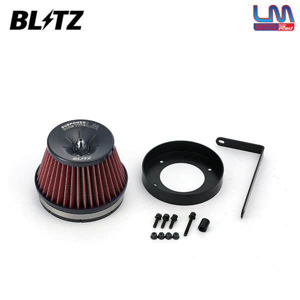 BLITZ ブリッツ サスパワー コアタイプLM レッド エアクリーナー レガシィ BD5 H8.6~H10.12 EJ20R ターボ MT MC後 280PS車用