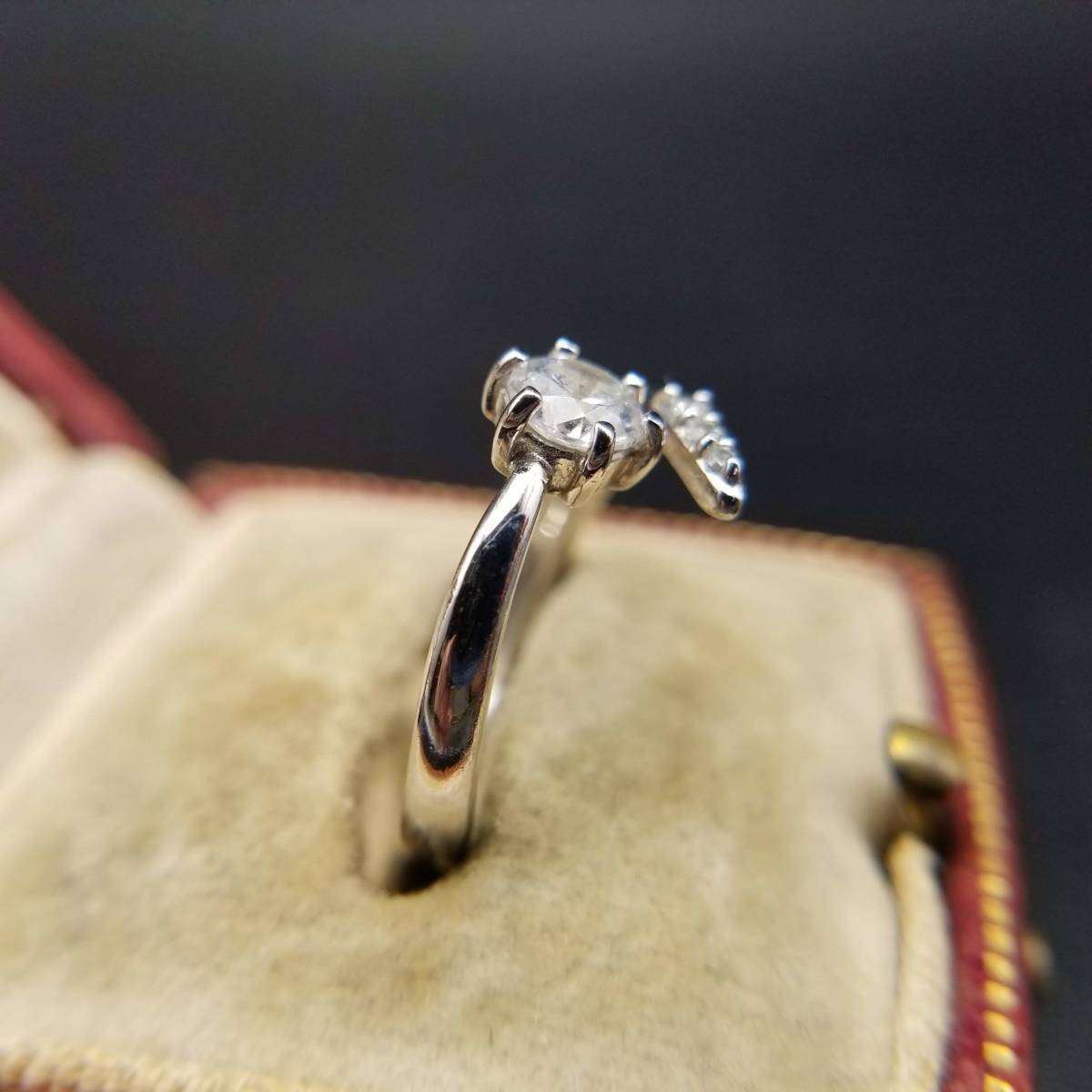  crystal стразы серебряный Vintage кольцо Showa Retro серебряный кольцо костюм ювелирные изделия AU24