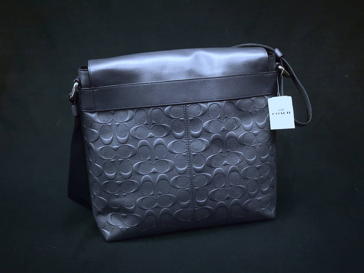 真正的正品新品COACH coach高級簽名皮革單肩包SMALL MESSENGER 28577 / MIDNIGHT NAVY    原文:本物新品 COACHコーチ 高級 シグネチャー レザー ショルダーバッグ SMALL MESSENGER 28577 / MIDNIGHT NAVY