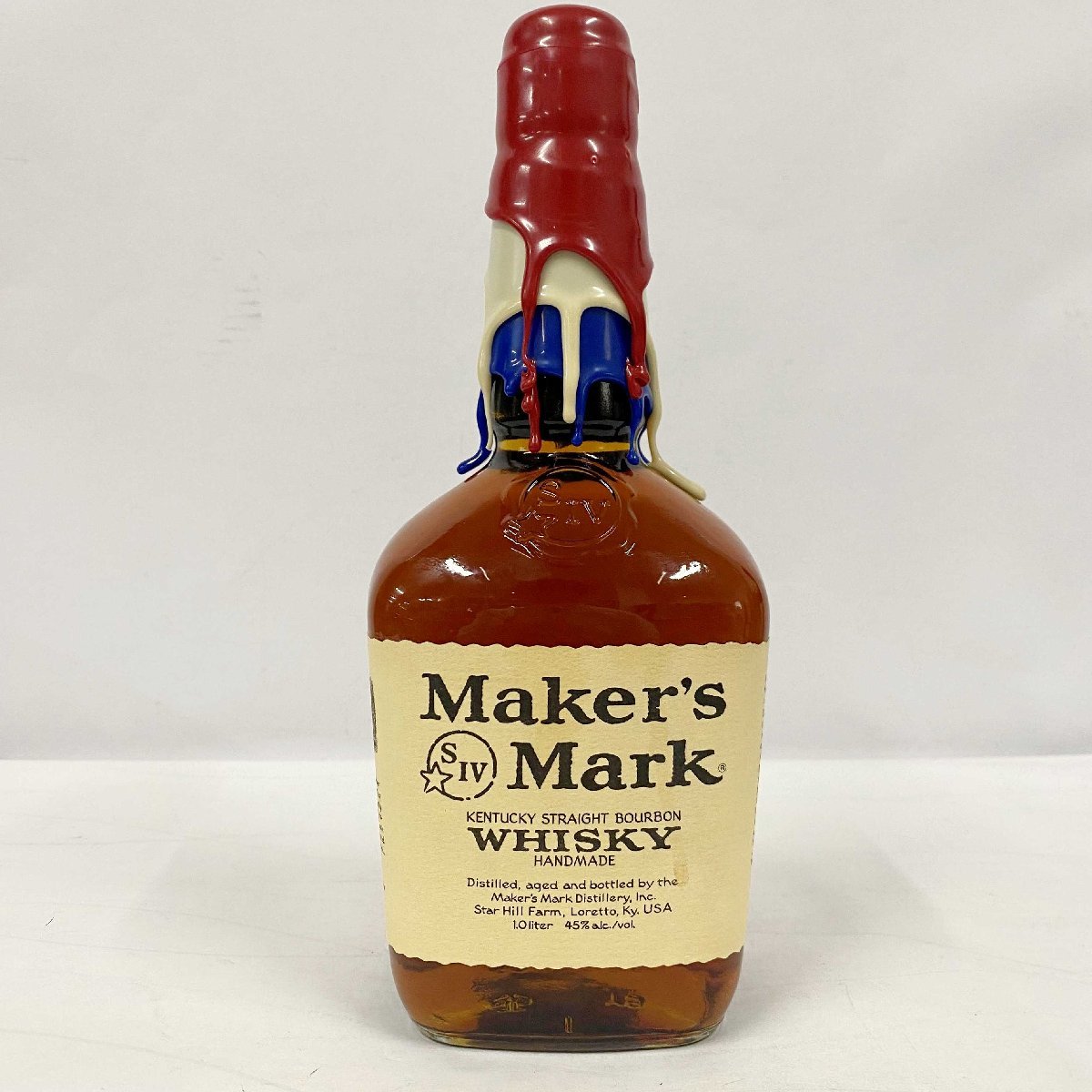 【希少】Maker`s Mark メーカーズ マーク レインボートップ＜酒 750ml 45%＞トリコロール 追悼ボトル アメリカ同時多発テロ 星条旗_画像1