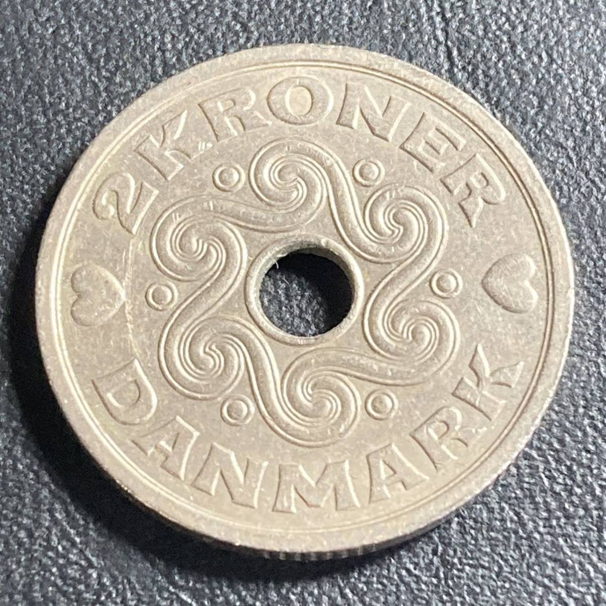 【d009】古銭外国銭 デンマーク 可愛いハートの2クローネコイン 1993年(^^)_画像1