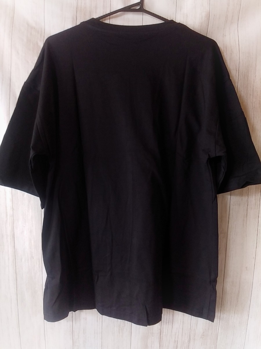 * new goods * LL~4L short sleeves T-shirt black black Panda month big Silhouette large size moon 3L