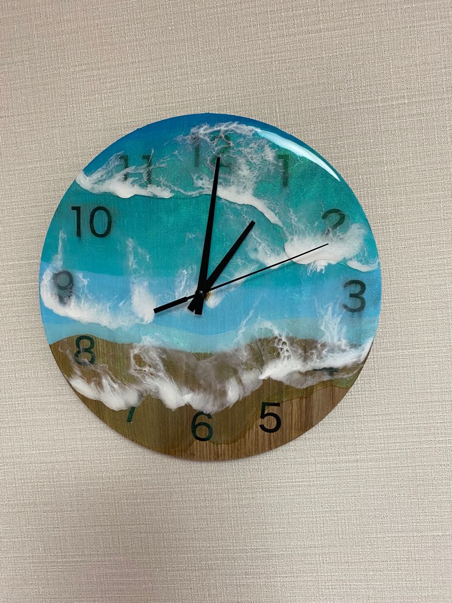 レジンアート　海　時計　オーシャンアート　壁掛け時計　掛け時計