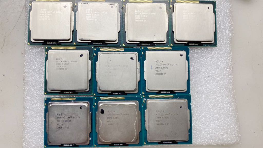 【確認動画】F7114-1 Intel Core i5-2400S SR00S 2.50GHz 5枚+i5-3470 SRT8 3.20GHz 5枚　計10枚 動作品