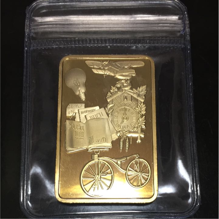 ○【送料無料】ド イ ツ 発明品 ゴールド レプリカ 金 メッキ インゴット コイン メダル GOLD INGOT ゴールドバー 金塊