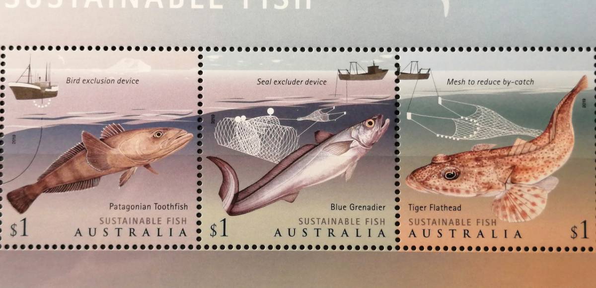  Australia fish,. industry (3 kind small size seat ) MNH