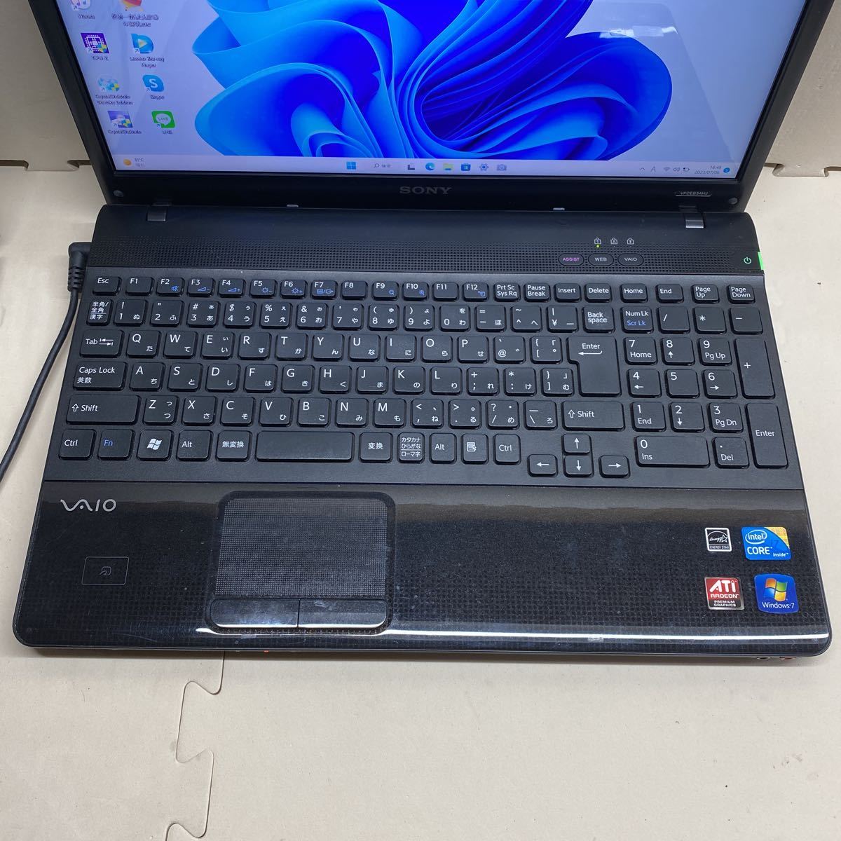 NT7-145 激安 OS Windows11 ノートPC SONY VAIO VPCEB3AHJ Core i7 メモリ4GB HDD320GB Bluetooth Windows10変更可 中古._キーテカリ　左クリックNG